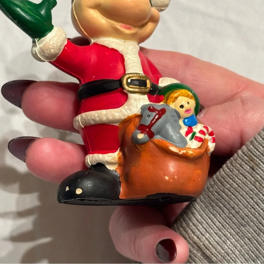 Vintage The Walt Disney Co. Mickey Mouse‎ Blow Mold Ornament Santa Claus